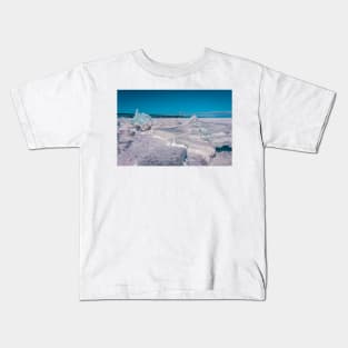 Blue Ice with Mackinac Bridge Kids T-Shirt